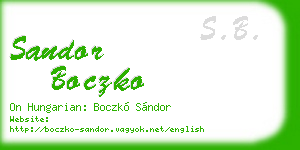 sandor boczko business card