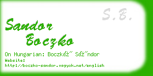 sandor boczko business card